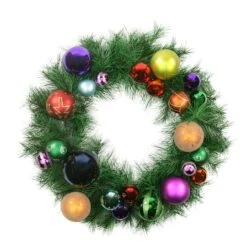 Northlight 24" Pre-Decorated Multicolor Ball Ornament Long Needle Pine Artificial Christmas Wreath, Unlit 9 Northlight 24" Pre-Decorated Multicolor Ball Ornament Long Needle Pine Artificial Christmas Wreath, Unlit -Michaels X-Mas Decor 28529 31453567 1
