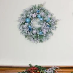 Northlight 24" Blue & Silver Sequin Ornaments Artificial Flocked Pine Wreath 9 Northlight 24" Blue & Silver Sequin Ornaments Artificial Flocked Pine Wreath -Michaels X-Mas Decor 28529 32275665 3