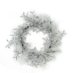Northlight 22" Clear Ice & Snowflakes Black Twigs Wreath