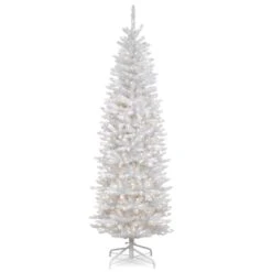 7.5 Ft. Pre-Lit Kingswood™ White Fir Pencil Artificial Christmas Tree, Clear Lights 10 7.5 Ft. Pre-Lit Kingswood™ White Fir Pencil Artificial Christmas Tree, Clear Lights -Michaels X-Mas Decor 28904 KWW7 300 75 1