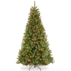 7.5 Ft. Pre-lit Hinged North Valley Spruce Medium Artificial Christmas Tree, Multicolor Lights -Michaels X-Mas Decor 28904 NRV7 301 75 1