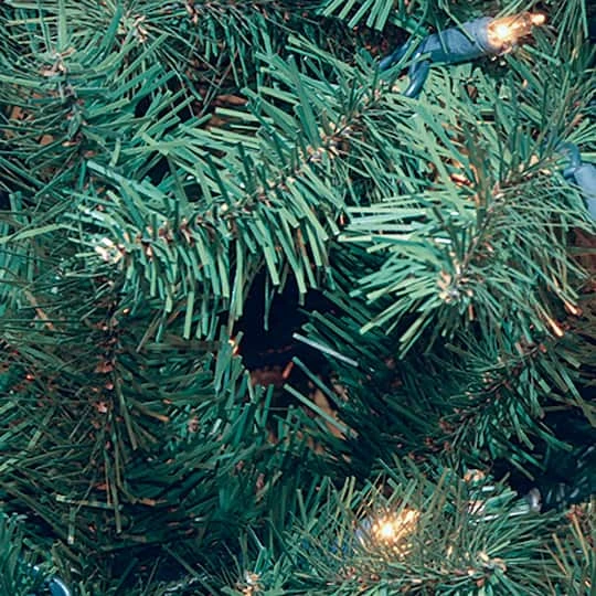 7.5 Ft. Pre-lit Hinged North Valley Spruce Blue Medium Artificial Christmas Tree, Clear Lights 5 7.5 Ft. Pre-lit Hinged North Valley Spruce Blue Medium Artificial Christmas Tree, Clear Lights - Image 3