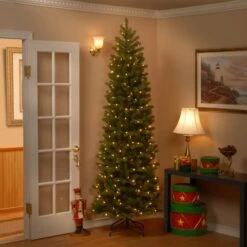 7.5 Ft. Pre-lit Feel Real® Hinged Down Swept Douglas Fir Pencil Artificial Christmas Tree, Clear Lights 13 7.5 Ft. Pre-lit Feel Real® Hinged Down Swept Douglas Fir Pencil Artificial Christmas Tree, Clear Lights -Michaels X-Mas Decor 28904 PEDD4 392 75 4
