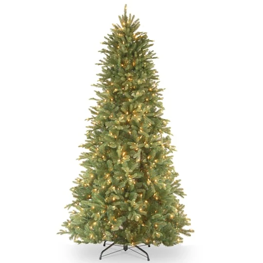 7.5 Ft. Pre-Lit Feel Real® Tiffany Fir Slim Artificial Christmas Tree, Clear Lights 4 7.5 Ft. Pre-Lit Feel Real® Tiffany Fir Slim Artificial Christmas Tree, Clear Lights - Image 2