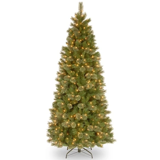 7.5 Ft. Pre-Lit Tacoma Pine Slim Artificial Christmas Tree, Clear Lights 3 7.5 Ft. Pre-Lit Tacoma Pine Slim Artificial Christmas Tree, Clear Lights