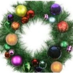 Northlight 24" Pre-Decorated Multicolor Ball Ornament Long Needle Pine Artificial Christmas Wreath, Unlit 13 Northlight 24" Pre-Decorated Multicolor Ball Ornament Long Needle Pine Artificial Christmas Wreath, Unlit -Michaels X-Mas Decor D027330S 13