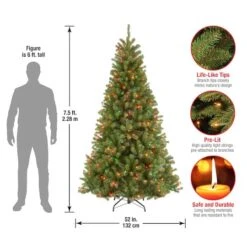7.5 Ft. Pre-lit Hinged North Valley Spruce Medium Artificial Christmas Tree, Multicolor Lights -Michaels X-Mas Decor D039995S 16
