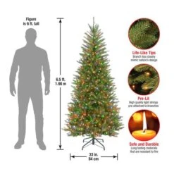 6.5 Ft. Pre-Lit Dunhill® Fir Slim Artificial Christmas Tree, Multicolor Lights 16 6.5 Ft. Pre-Lit Dunhill® Fir Slim Artificial Christmas Tree, Multicolor Lights -Michaels X-Mas Decor D040009S 16