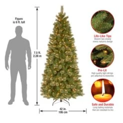 7.5 Ft. Pre-Lit Tacoma Pine Slim Artificial Christmas Tree, Clear Lights 14 7.5 Ft. Pre-Lit Tacoma Pine Slim Artificial Christmas Tree, Clear Lights -Michaels X-Mas Decor D040033S 15