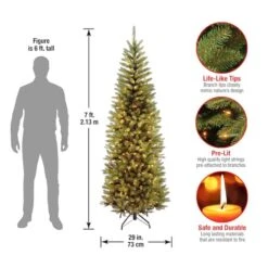 7ft. Pre-lit Kingswood Fir Pencil Artificial Christmas Tree, Clear Lights -Michaels X-Mas Decor D040038S 16