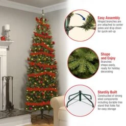 7ft. Pre-lit Kingswood Fir Pencil Artificial Christmas Tree, Clear Lights -Michaels X-Mas Decor D040038S 17