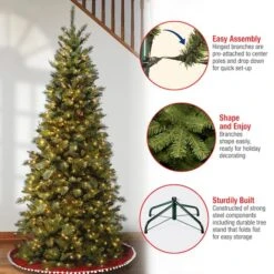 7.5 Ft. Pre-lit Tiffany Fir Slim Artificial Christmas Tree, Clear Lights 17 7.5 Ft. Pre-lit Tiffany Fir Slim Artificial Christmas Tree, Clear Lights -Michaels X-Mas Decor D040092S 17