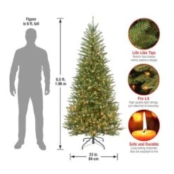 6.5 Ft. Pre-Lit Dunhill® Fir Slim Artificial Christmas Tree, Clear Lights 16 6.5 Ft. Pre-Lit Dunhill® Fir Slim Artificial Christmas Tree, Clear Lights -Michaels X-Mas Decor D040108S 16