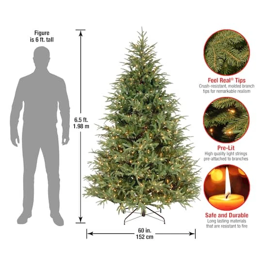 6.5 Ft. Pre-Lit Frasier Grande Full Artificial Christmas Tree, Clear Lights 8 6.5 Ft. Pre-Lit Frasier Grande Full Artificial Christmas Tree, Clear Lights - Image 6