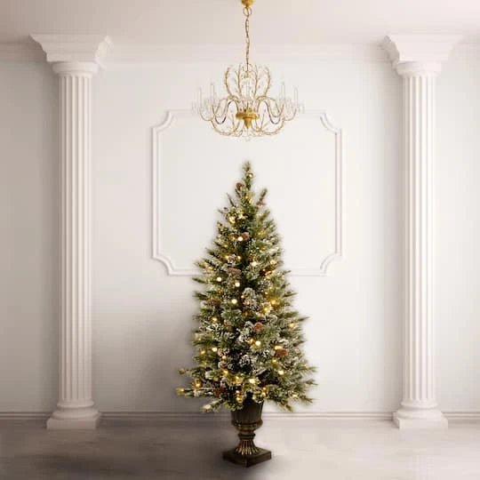 4ft. Pre-Lit Glittery Bristle® Entrance Tree With Warm White LED Lights 5 4ft. Pre-Lit Glittery Bristle® Entrance Tree With Warm White LED Lights - Image 3