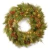 30" White Pine & Pine Cones Wreath With Soft White LED Lights -Michaels X-Mas Decor D206573S 1