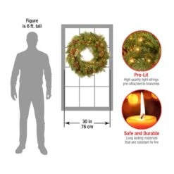 30" White Pine & Pine Cones Wreath With Soft White LED Lights 12 30" White Pine & Pine Cones Wreath With Soft White LED Lights -Michaels X-Mas Decor D206573S 4