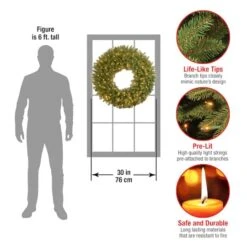 30" Norwood Fir Wreath With 100ct. Warm White Battery Operated LED Lights 12 30" Norwood Fir Wreath With 100ct. Warm White Battery Operated LED Lights -Michaels X-Mas Decor D206617S 4