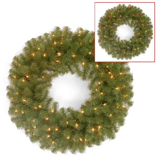 24" North Valley® Spruce Wreath With Dual Color LED Lights 4 24" North Valley® Spruce Wreath With Dual Color LED Lights - Image 2