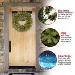 24" North Valley® Spruce Wreath With Dual Color LED Lights 13 24" North Valley® Spruce Wreath With Dual Color LED Lights -Michaels X-Mas Decor D206654S 15