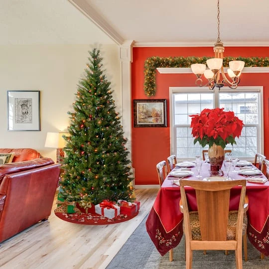 6.5ft. Pre-Lit Aspen Spruce Artificial Christmas Tree, Multicolor Lights 5 6.5ft. Pre-Lit Aspen Spruce Artificial Christmas Tree, Multicolor Lights - Image 3