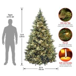 7.5ft. Pre-Lit Carolina Pine Artificial Christmas Tree, Clear Lights -Michaels X-Mas Decor D228341S 15