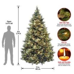 9ft. Pre-Lit Carolina Pine Artificial Christmas Tree, Clear Lights 14 9ft. Pre-Lit Carolina Pine Artificial Christmas Tree, Clear Lights -Michaels X-Mas Decor D228344S 15