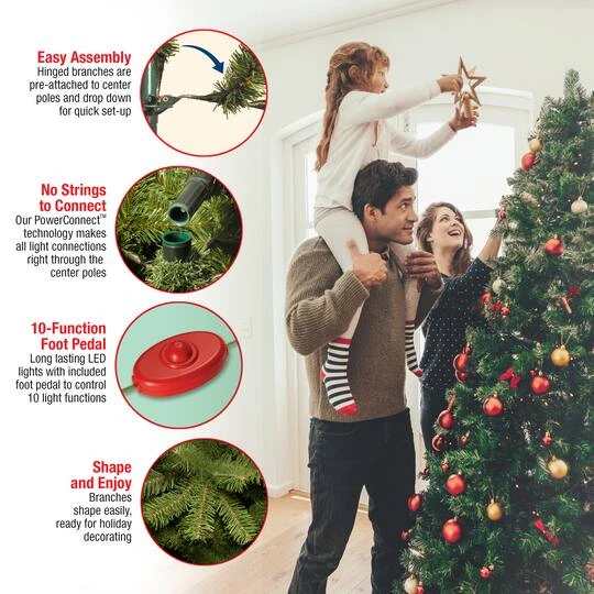 6.5ft. Pre-Lit PowerConnect™ Newberry® Spruce Artificial Christmas Tree, Dual Color® LED Lights 9 6.5ft. Pre-Lit PowerConnect™ Newberry® Spruce Artificial Christmas Tree, Dual Color® LED Lights - Image 7