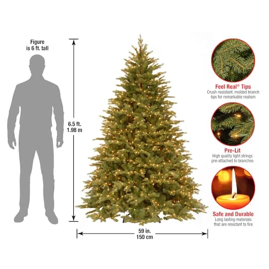 6.5ft. Pre-Lit Feel-Real® Nordic Spruce® Artificial Christmas Tree, Clear Lights 8 6.5ft. Pre-Lit Feel-Real® Nordic Spruce® Artificial Christmas Tree, Clear Lights - Image 6