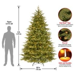 9ft. Pre-Lit Feel-Real® Nordic Spruce® Medium Artificial Christmas Tree, Clear Lights -Michaels X-Mas Decor D228511S 16