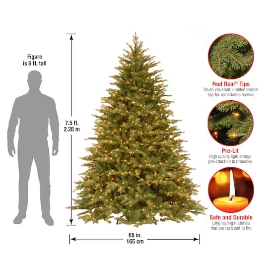7.5ft. Pre-Lit Feel-Real® Nordic Spruce® Artificial Christmas Tree, Clear Lights 8 7.5ft. Pre-Lit Feel-Real® Nordic Spruce® Artificial Christmas Tree, Clear Lights - Image 6