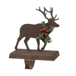 Glitzhome® 6.5" Reindeer Stocking Holder -Michaels X-Mas Decor D231666S 1