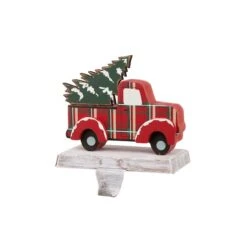 Glitzhome® 6" Red Truck & Tree Stocking Holder -Michaels X-Mas Decor D231676S 4