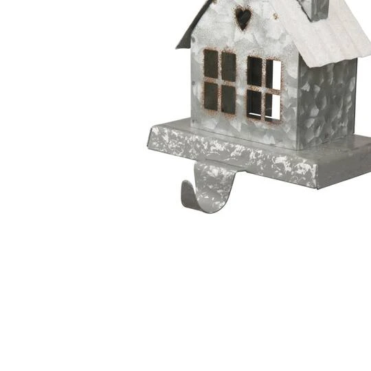 Glitzhome® 6" Galvanized House Stocking Holder 9 Glitzhome® 6" Galvanized House Stocking Holder - Image 7