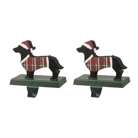 Glitzhome® 6" Dachshund Stocking Holder Set 4 Glitzhome® 6" Dachshund Stocking Holder Set - Image 2