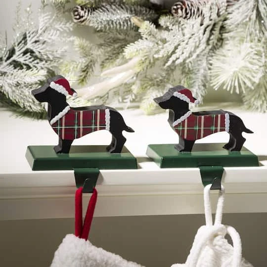Glitzhome® 6" Dachshund Stocking Holder Set 5 Glitzhome® 6" Dachshund Stocking Holder Set - Image 3