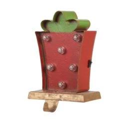 Glitzhome® LED Tree & Gift Box Stocking Holder Set -Michaels X-Mas Decor D231701S 3