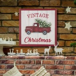 Glitzhome® 18" Wooden Truck Wall Décor -Michaels X-Mas Decor D231746S 2