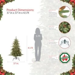 4.5ft. Pre-Lit Aspen Fir Artificial Christmas Tree, Clear Lights 14 4.5ft. Pre-Lit Aspen Fir Artificial Christmas Tree, Clear Lights -Michaels X-Mas Decor D248236S 8