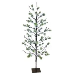 5ft. Pre-Lit Twig Tree, White LED Twinkle Lights