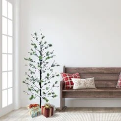 5ft. Pre-Lit Twig Tree, White LED Twinkle Lights -Michaels X-Mas Decor D248282S 6