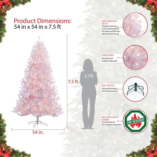 7.5ft. Pre-Lit Northern Fir Artificial Christmas Tree, Clear Lights 9 7.5ft. Pre-Lit Northern Fir Artificial Christmas Tree, Clear Lights - Image 7