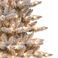 4.5ft. Pre-Lit Slim Flocked Fraser Fir Artificial Christmas Tree, Clear Lights 10 4.5ft. Pre-Lit Slim Flocked Fraser Fir Artificial Christmas Tree, Clear Lights -Michaels X-Mas Decor D248359S 3