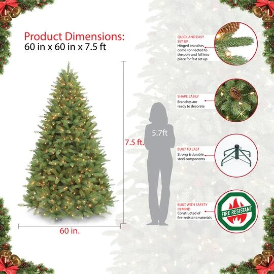 7.5ft. Pre-Lit Douglas Fir Premier Artificial Christmas Tree, Clear Lights 10 7.5ft. Pre-Lit Douglas Fir Premier Artificial Christmas Tree, Clear Lights - Image 8