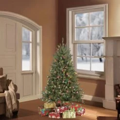 4.5ft. Pre-Lit Fraser Fir Artificial Christmas Tree, Multi-Colored Lights -Michaels X-Mas Decor D248400S 2