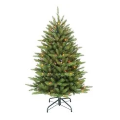 4.5ft. Pre-Lit Fraser Fir Artificial Christmas Tree, Multi-Colored Lights