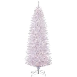 7.5ft. Pre-Lit White Fraser Fir Pencil Artificial Christmas Tree, Clear Lights 11 7.5ft. Pre-Lit White Fraser Fir Pencil Artificial Christmas Tree, Clear Lights -Michaels X-Mas Decor D248413S 20 1