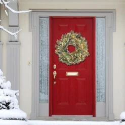 24" Pre-Lit Snowy Wreath -Michaels X-Mas Decor D248478S 7