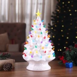 24" White Lit Nostalgic Christmas Tree -Michaels X-Mas Decor D250229S 2