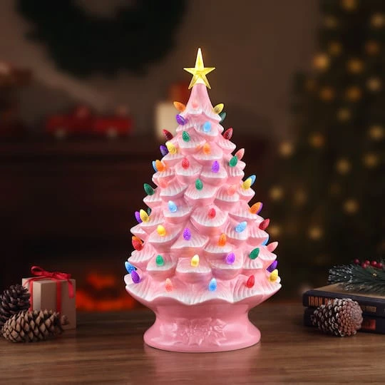24" Pink Lit Nostalgic Christmas Tree 5 24" Pink Lit Nostalgic Christmas Tree - Image 3